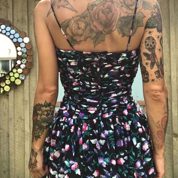 Cute vintage floral print midi dress Xs - Picture 3 of 5